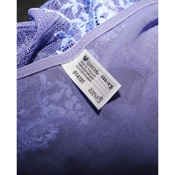 Wacoal Blue Sheer Mesh Floral Bodycon Short Slip Dress Lingerie Medium - Picture 3 of 3